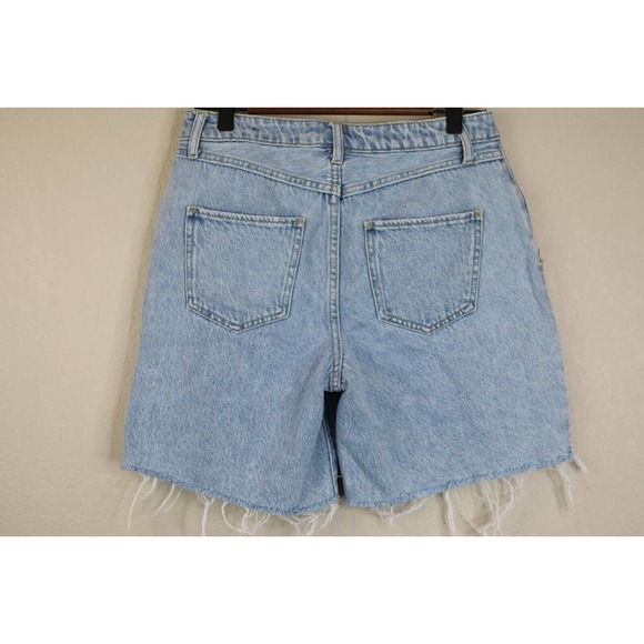 House of Harlow 1960 Womens Distressed Denim Short Size 26 Mid-Rise Light Blue - Picture 2 of 11